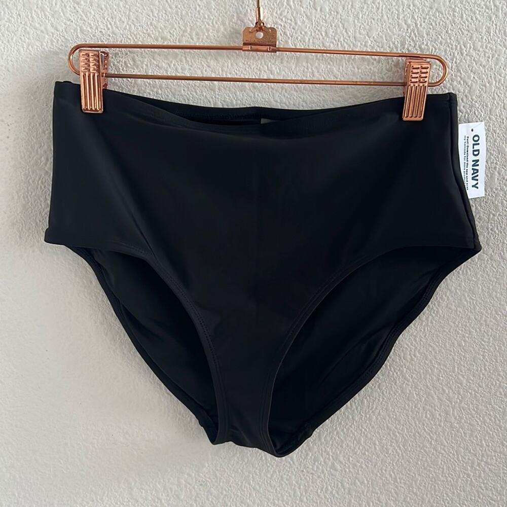 NWT Old Navy Creation HR High Rise Black Jack Bikini Bottom Small
